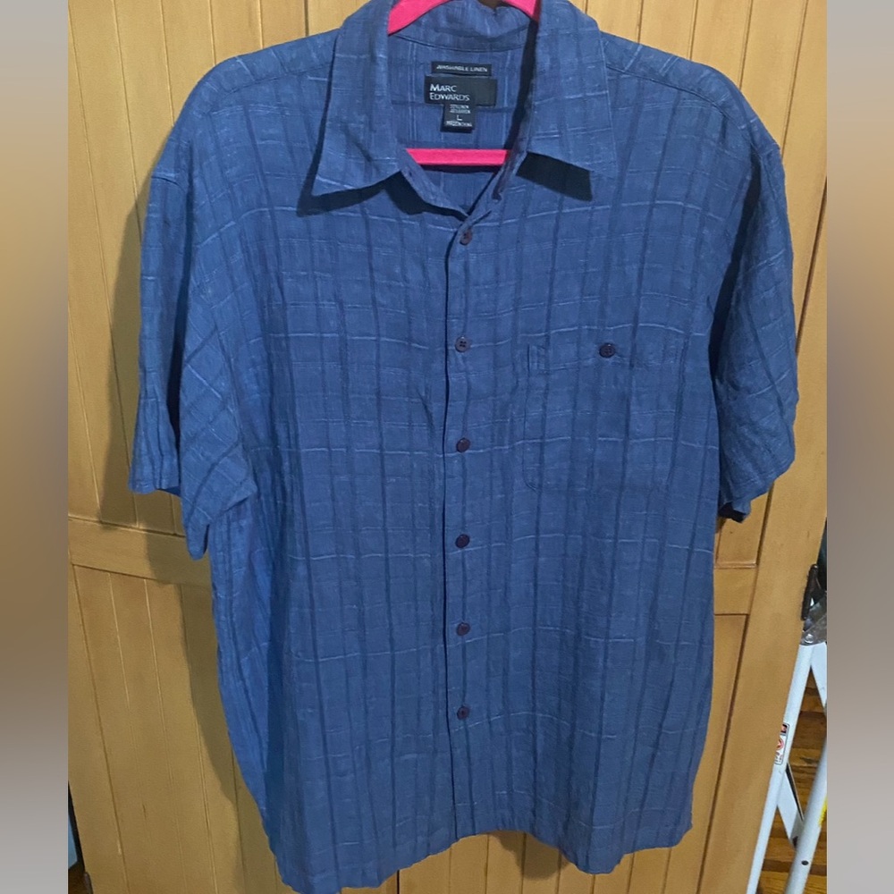 MENS MARC EDWARDS
SHORT SLEEVE BUTTON DOWN\Large/Blue - Picture 9 of 15